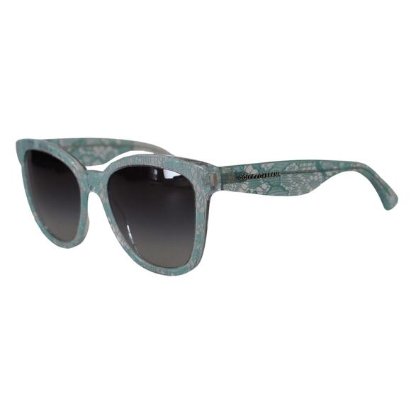 Dolce & Gabbana Blue Lace Crystal Acetate Butterfly Sunglasses